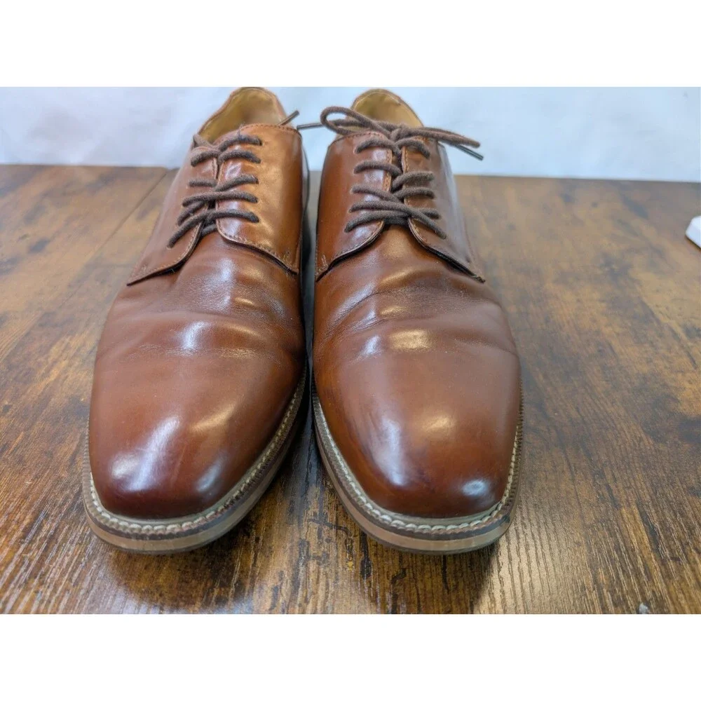 Joseph Abboud Mens Brown Leather Lace-Up Oxford Dress Shoes Size 10 1/2D